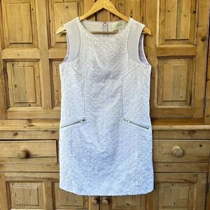 J. Crew Small‎ Dress Purple Zipper Pocket Shift Jacquard Crewneck Tank